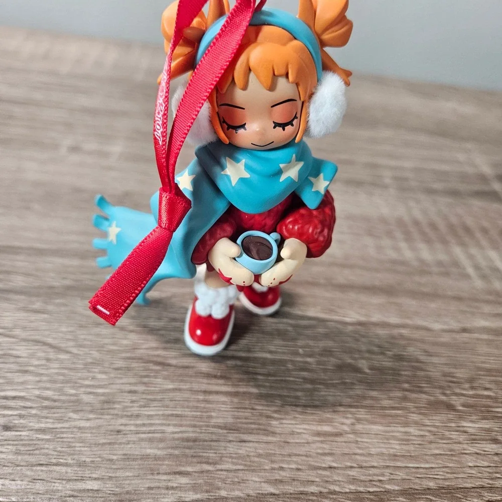 Peach Riot Poppy Winter Series Collectible Hanging Ornament Red Blue Scarf